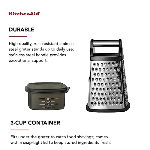 Gourmet Box Grater with Detachable Measuring Container and Lid