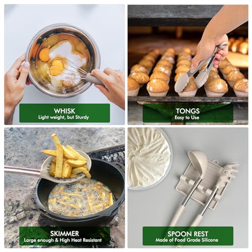 446°F Heat Resistant Silicone Kitchen Utensils (14 Count)