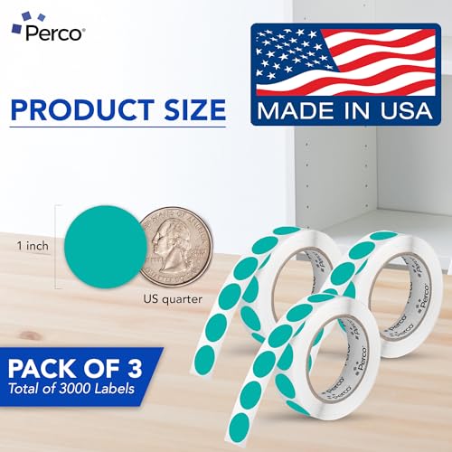 Teal Perforated Round Circle Dot Sticker 1 (3 Count)