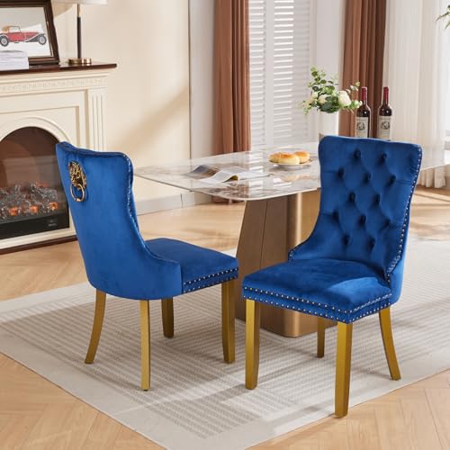 Blue Velvet Dining Chairs Set of 2 (2 Count)