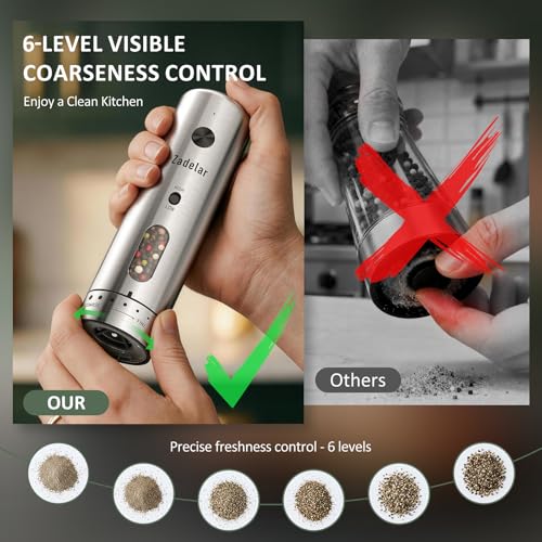 Electric Salt and Pepper Grinder Set with Charging Base (2 Count)