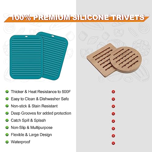 4 Pack Square Silicone Trivets (4 Count)