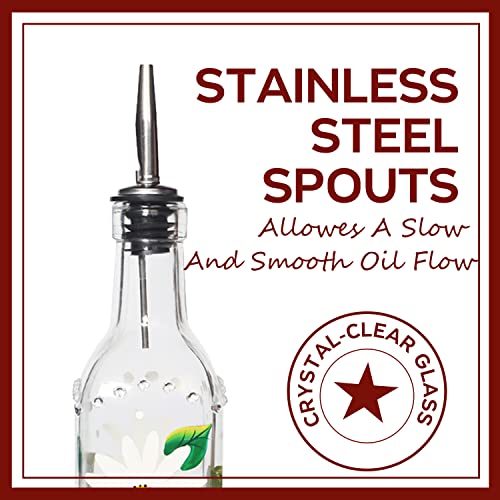 17oz Hand Painted Glass Olive Oil Bottle