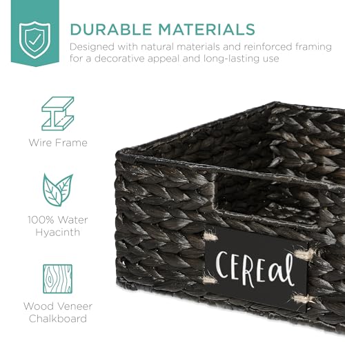 Set of 4 13x12in Water Hyacinth Pantry Baskets (4 Count)