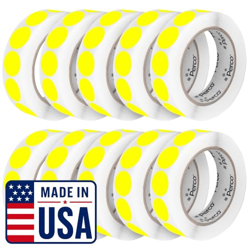Neon Yellow Perforated Round Circle Dot Sticker 1 (80 Count)