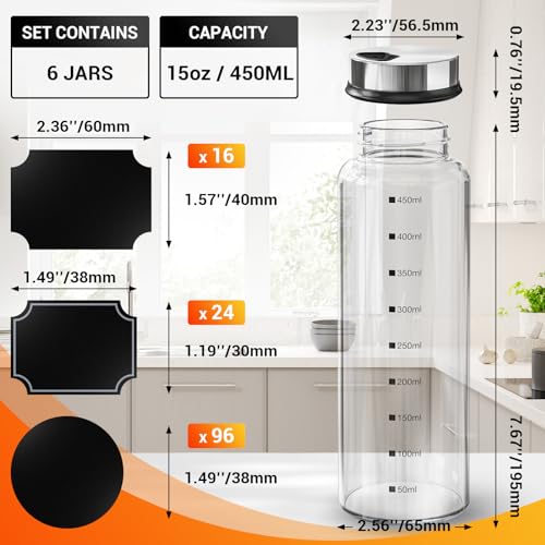 Glass Spice Jars (6 Count)