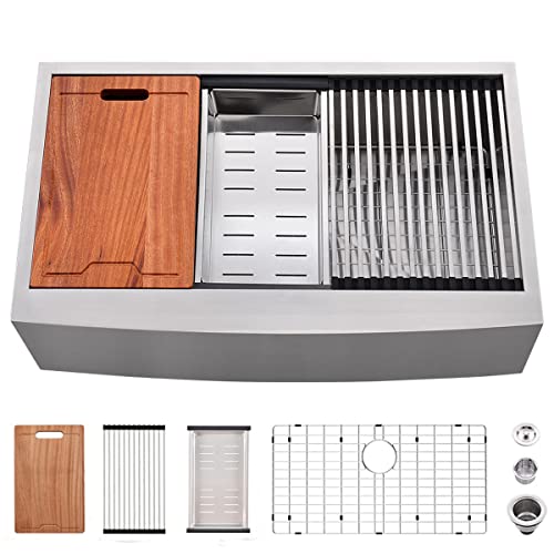 33Inch Farmhouse Kitchen Sink Workstation