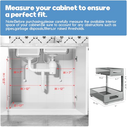 2 Pack Under Sink Storage Organizer (2 Count)