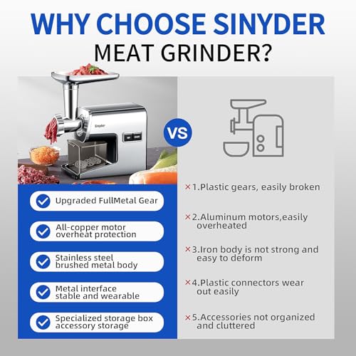Electric Meat Grinder 3000W Max Stainless Steel Mincer