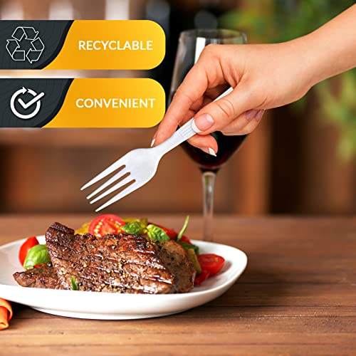 Heavy Weight Disposable Plastic Forks (200 Count)