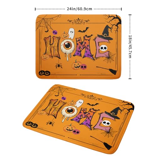 Orange Halloween Dish Drying Mat for Kitchen Counter Home Decor Pad