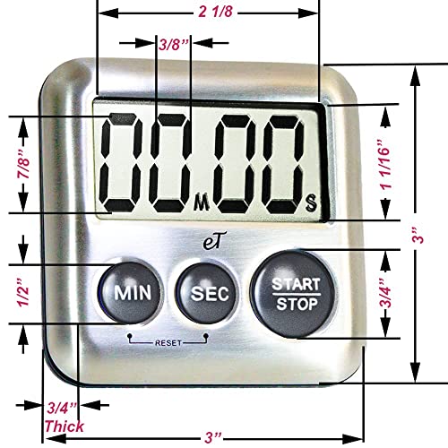 Elegant Digital Kitchen Timer Stainless Steel (6 Count)