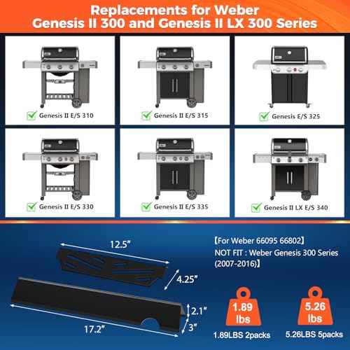 Genesis ii Flavorizer Bars and Genesis ii Heat Deflector for Weber GS4 Genesis II 300 ii E