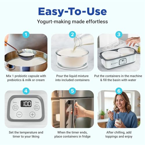 Probiotic Yogurt Maker with Adjustable Time & Temperature Control