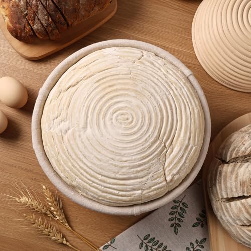 Banneton Bread Proofing Basket Set of 4PCS 6 Inch Mini Round Sourdough Dough Proofing Bowls for Sour Dough Bread Baking Supplies