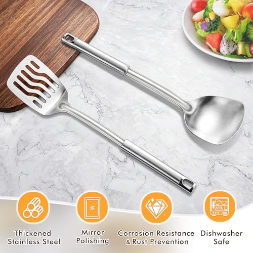 2 Pcs Stainless Steel Spatulas Set (2 Count)