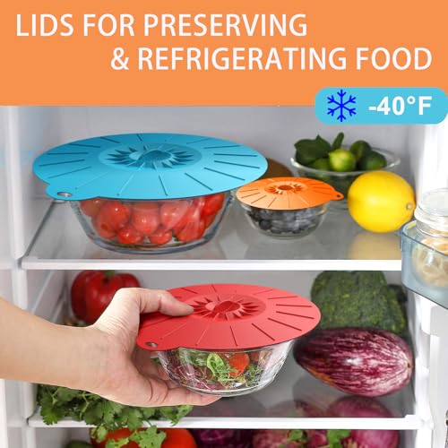 7 Pack Silicone Lids Microwave Splatter Cover (7 Count)