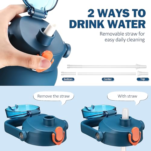 42oz Glass Water Bottles with Straw