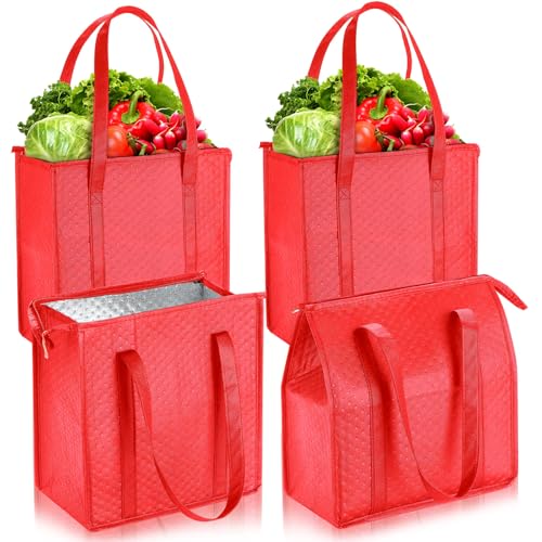 4 Pcs Insulated Grocery Bags Reusable (4 Count)