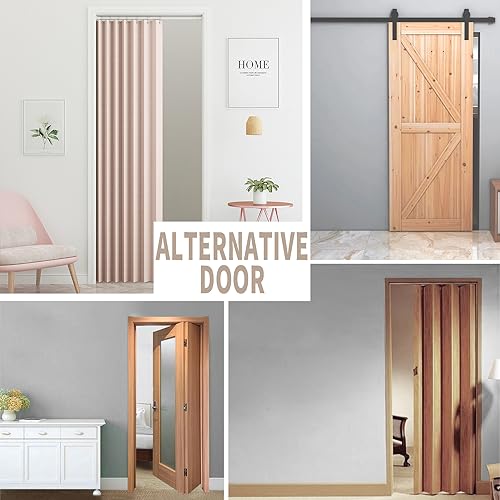 Doorway Curtains Accordion Pink Curtains for Girls' Room Door