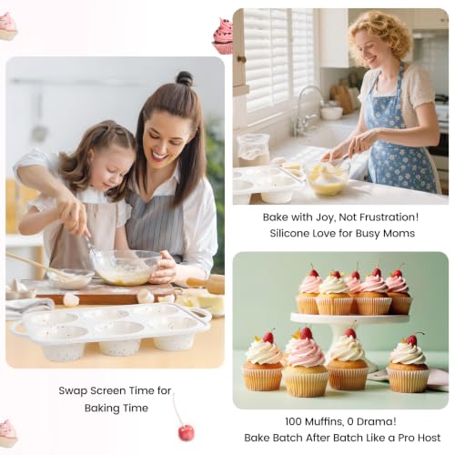 Silicone Jumbo Muffin Pan for Baking with Metal Reinforced Frame