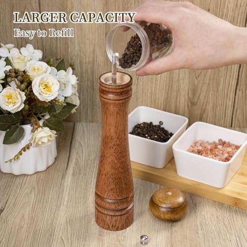 1 Pack 10 Inch tall Wooden Pepper Mill or Salt Mill