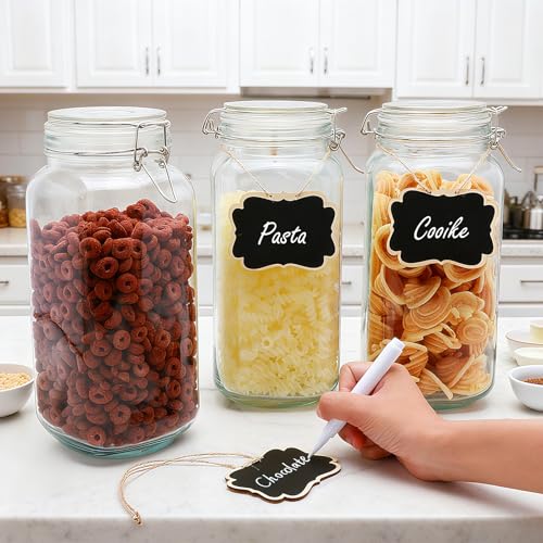 78oz Glass Storage Jars with Airtight Lids Set of 3