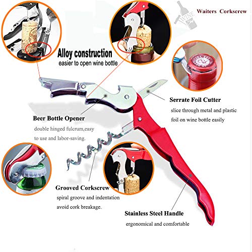 Professional Waiter Corkscrew Wine Openers Set (4 Count)