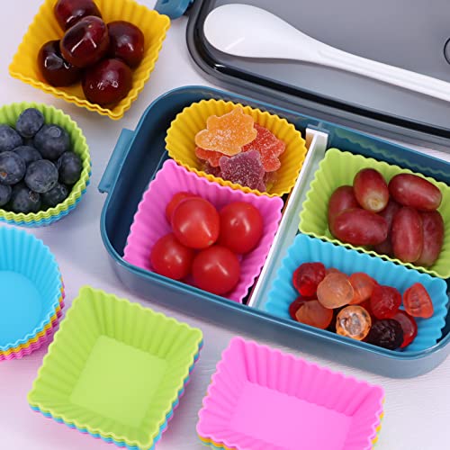 24Pack Silicone Muffin Baking Cups Cupcake Liners Lunch Box Bento Dividers (24 Count)
