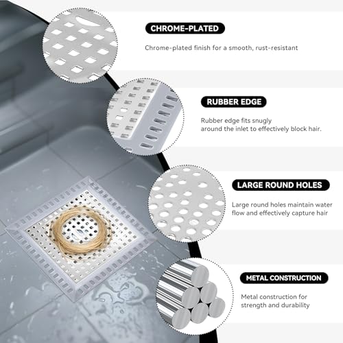 2PCS Shower Drain Hair Catcher