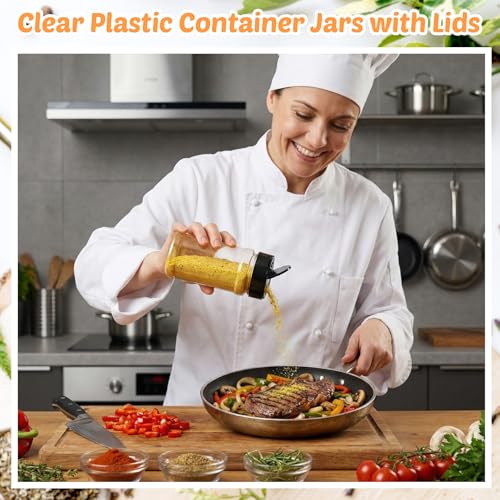 24 Pcs Plastic Spice Jars with Shaker Lids (24 Count)