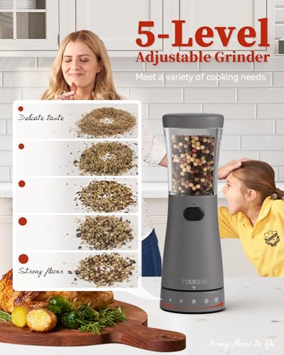 Electric Salt and Pepper Grinder Set with Storage Base (2 Count)