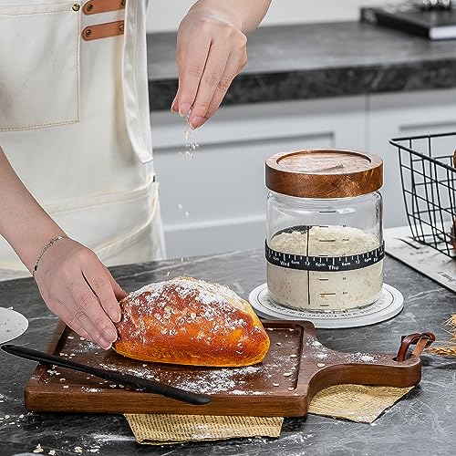 Sourdough Starter Jar 2Pack 35OZ with Ounce Scale Line