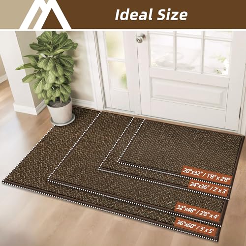 Dirt Trapper Door Mat 32"x48" Non Slip Washable Brown (1536 sq in)