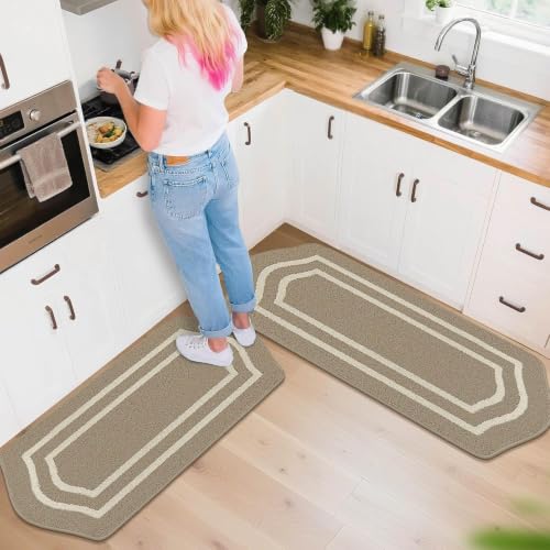 Kitchen Rugs Set of 2PCS Non Slip Kitchen Mats for Floor