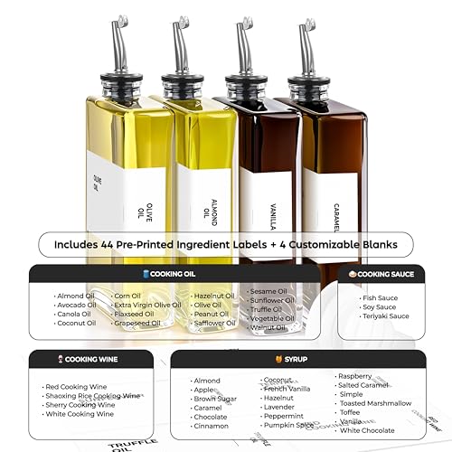 Glass Oil Dispenser for Kitchen (4 Count)