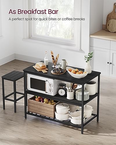 Kitchen Island with 3 Shelves