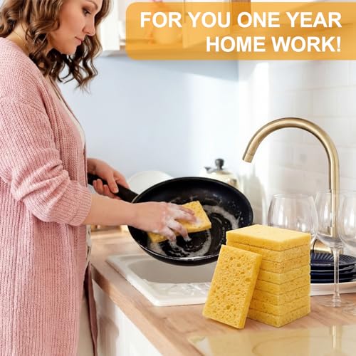 48 Pieces Compressed Wood Pulp Dish Sponges for Kitchen (48 Count)