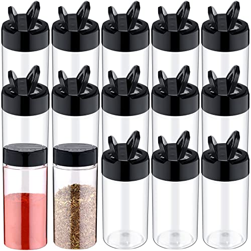 8.7 oz 30 Pack Plastic Spice Jars with Shaker Lids Clear Seasoning Containers Spice Bottles for Kitchen Storing Herbs Seasoning Powders