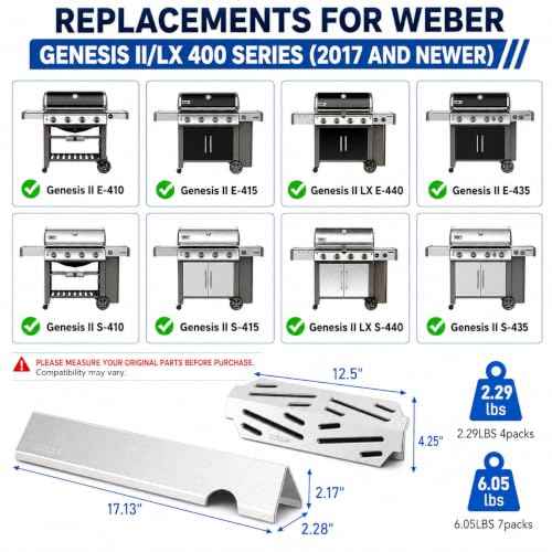 SUS304 Heat Deflectors & 17" Flavorizer Bars for Weber Genesis 2 400 Series