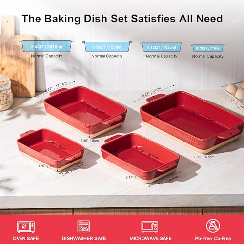Casserole Dishes for Oven (4 Count)