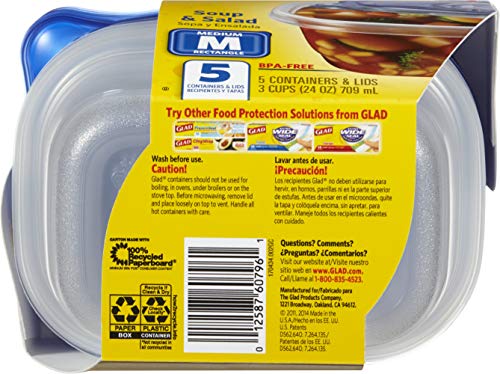 GladWare Medium Rectangle Food Storage Containers (5 Count)