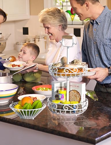 2 Tier 𝐅𝐫𝐮𝐢𝐭 𝐁𝐚𝐬𝐤𝐞𝐭 and Fruit Bowl (2 Count)