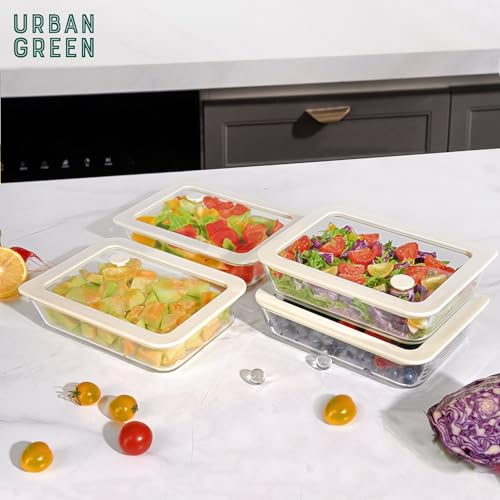 Glass Food Container Set with Glass Lid (3 Count)