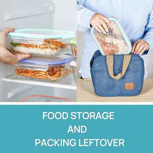 5 Pack 35oz Glass Food Storage Containers with Lids (5 Count)