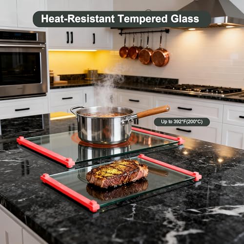 2PCS Glass Cutting Board with Silicone Grip (2 Count)