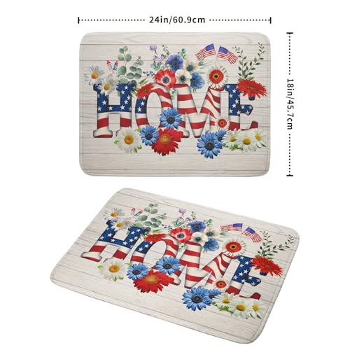American Flag Dish Drying Mat Home Flowers Absorbent Dishes Pad for Kitchen Counter 18 X 24 In