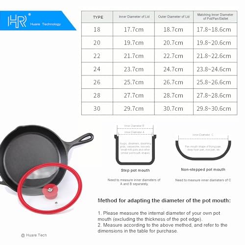 Vented Tempered Glass Cookware Lid Red 1 Pack