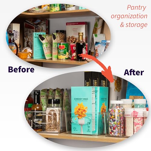 Pantry Storage Bins with Removable Dividers (2 Count)