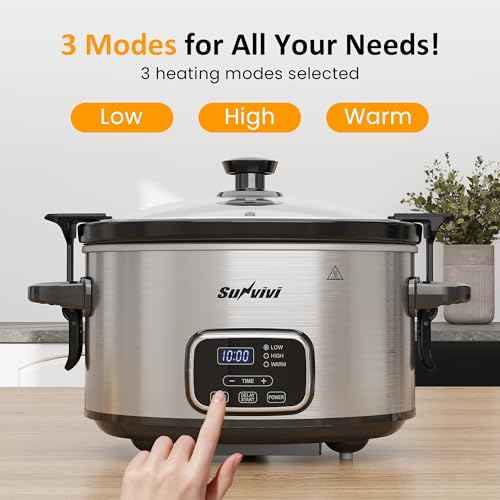 4QT Programmable Slow Cooker with Locking Lid